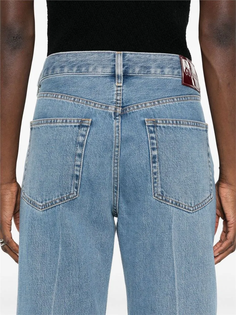 LOGO-PATCH STRAIGHT JEANS