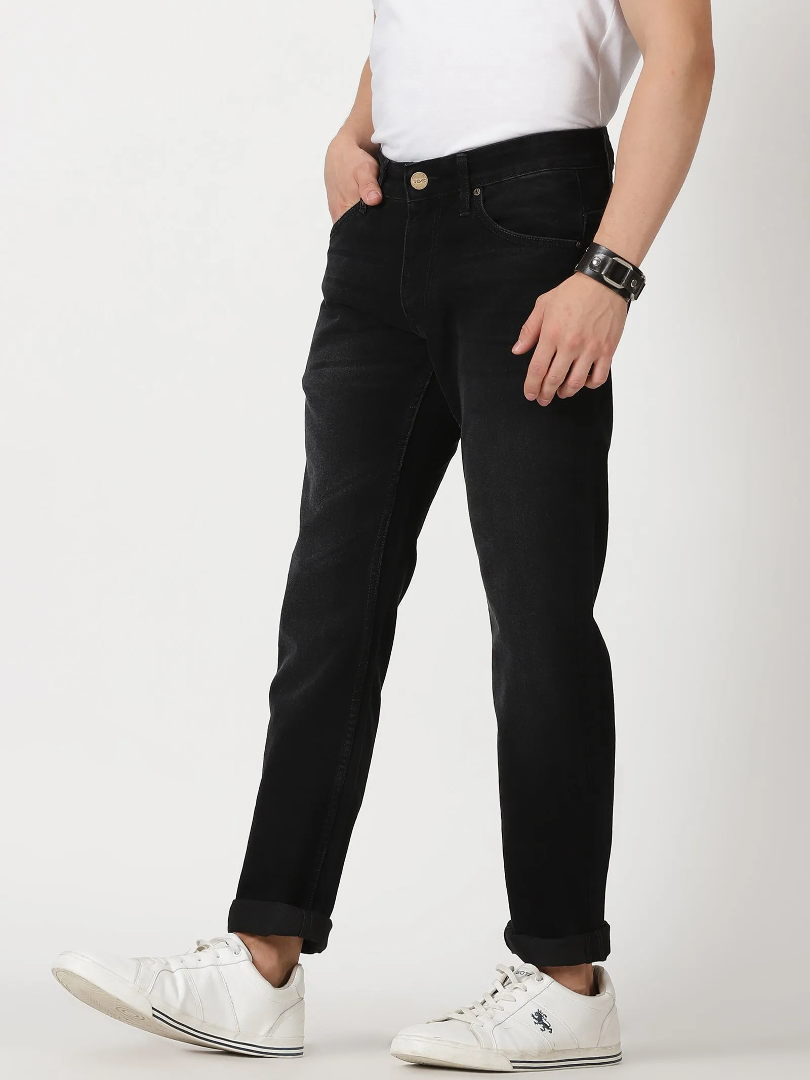 MEN'S BLACK SOLID JASON FIT JEANS