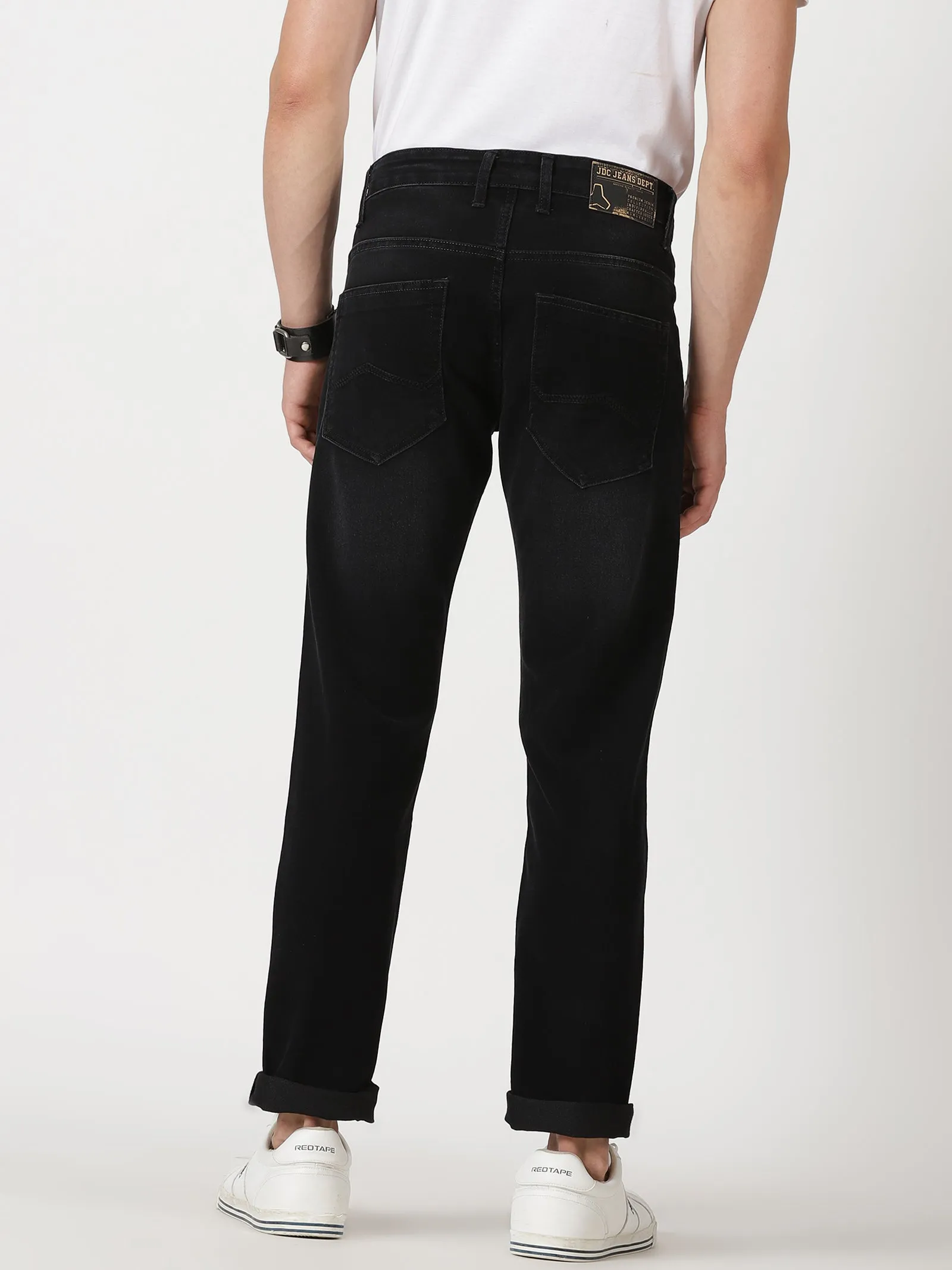 MEN'S BLACK SOLID JASON FIT JEANS