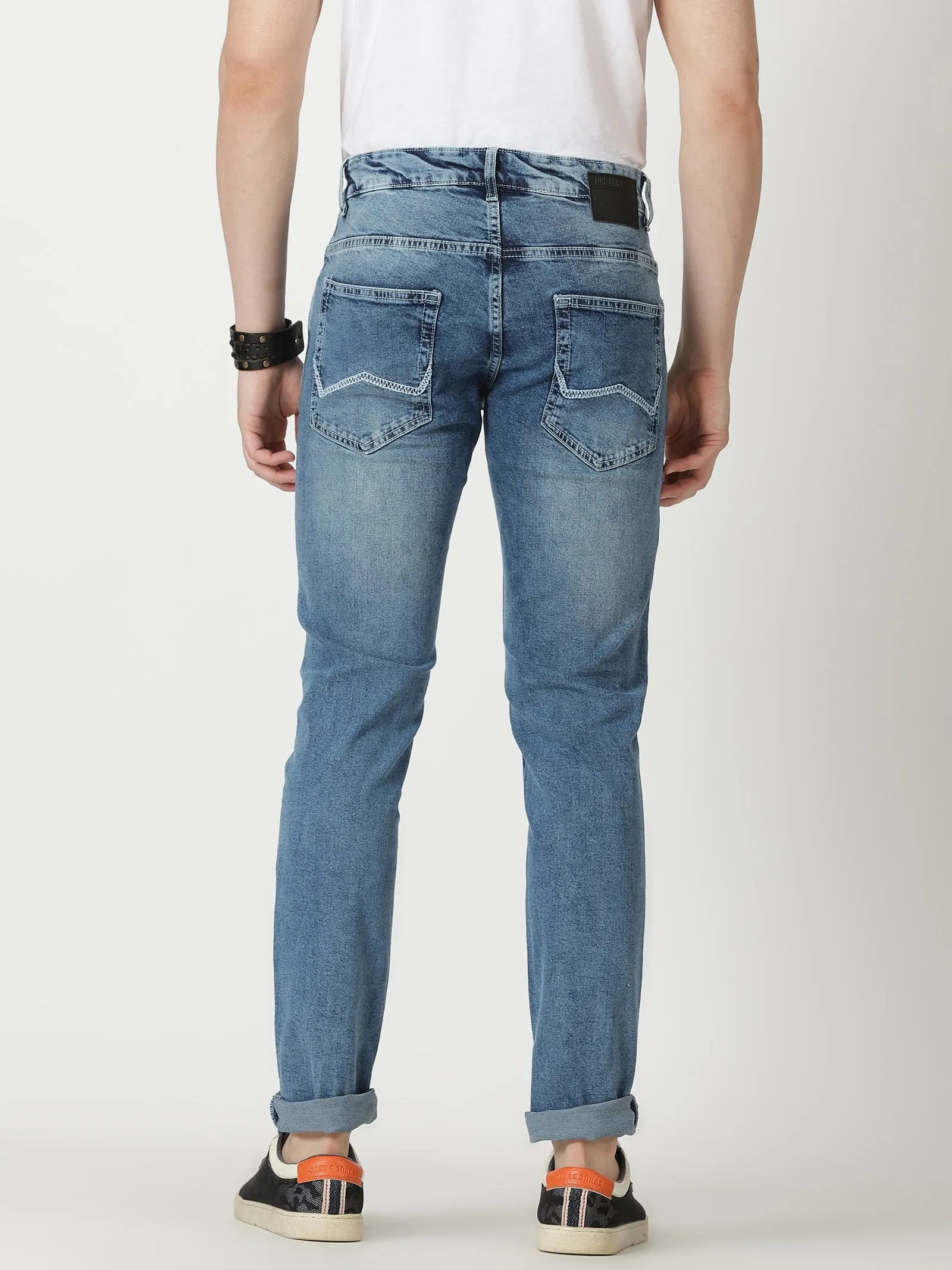 MEN'S BLUE SOLID JASON FIT JEANS