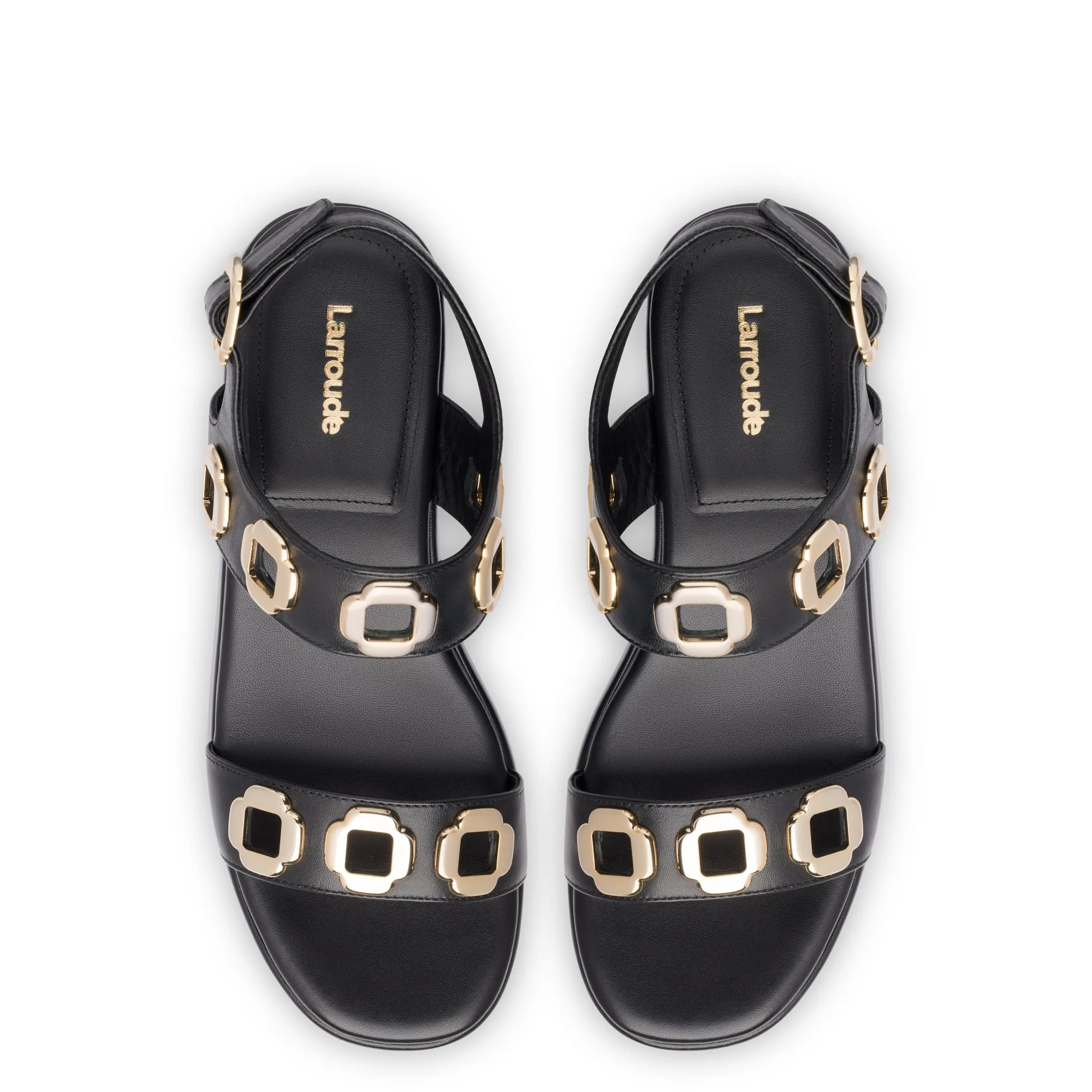 Milan Flatform Sandal In Black Leather