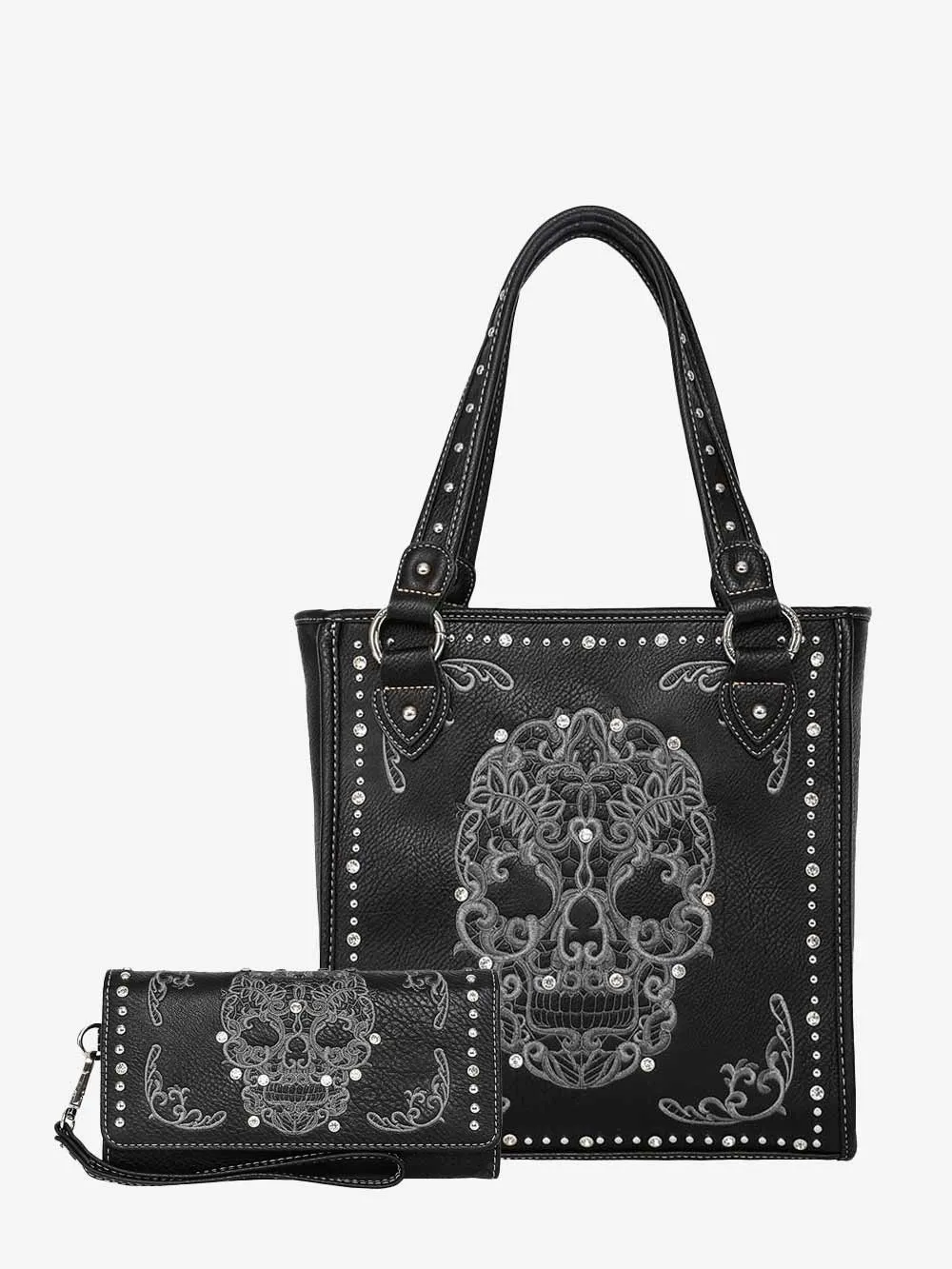 Montana West Sugar Skull Concealed Carry Tote Set