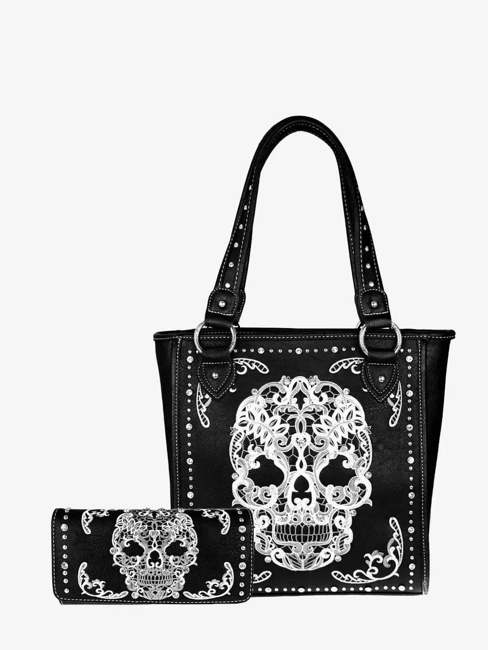 Montana West Sugar Skull Concealed Carry Tote Set