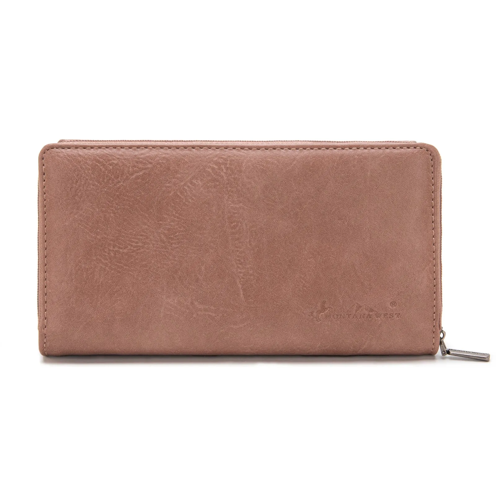 MW1281-W010 Montana West Embroidered Wallet - Dusty Pink