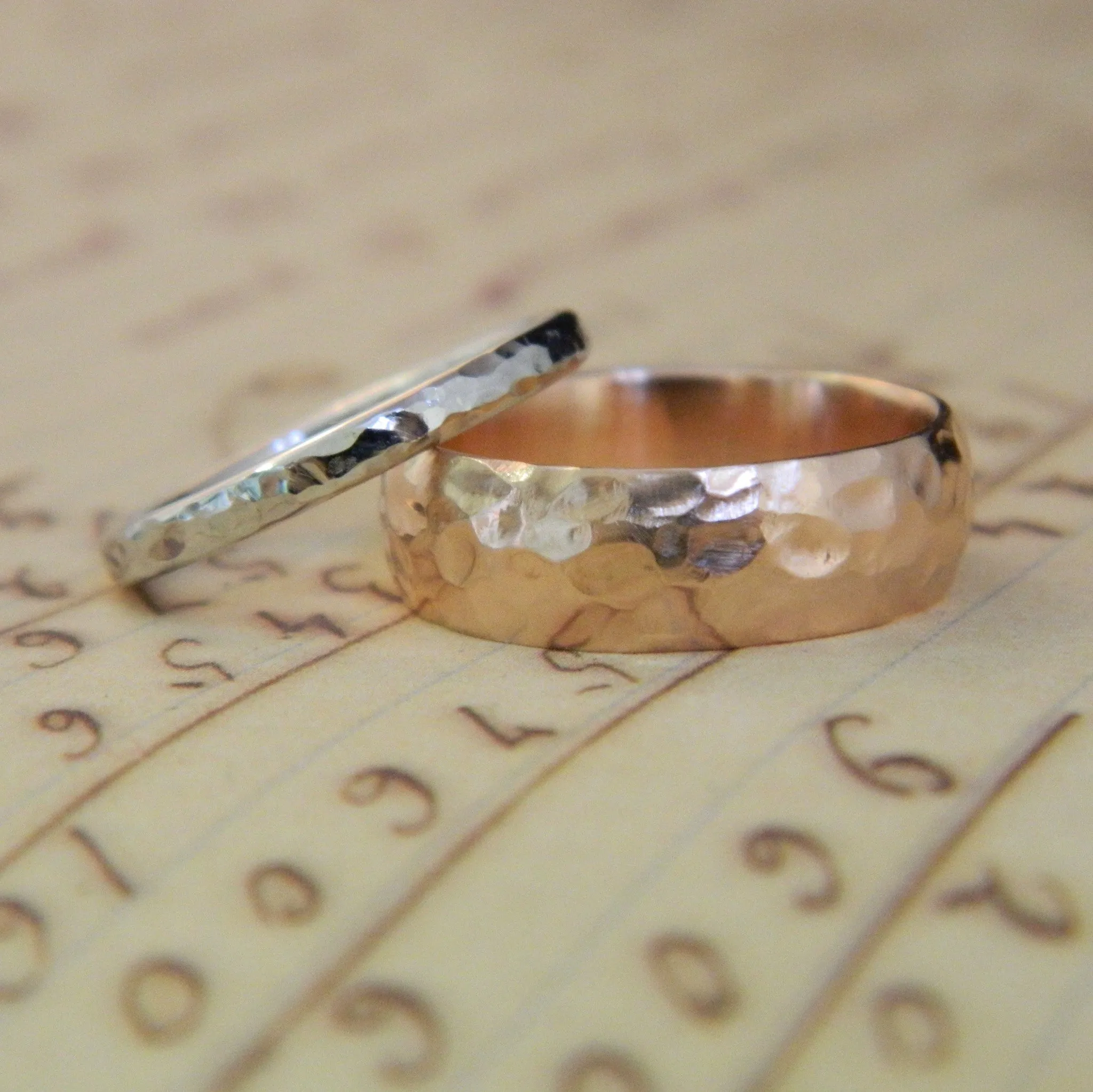 One of a kind wedding rings for Rob and Chelsey