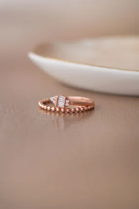 Ornate Glam Rose Gold Plated Sterling Silver Rings