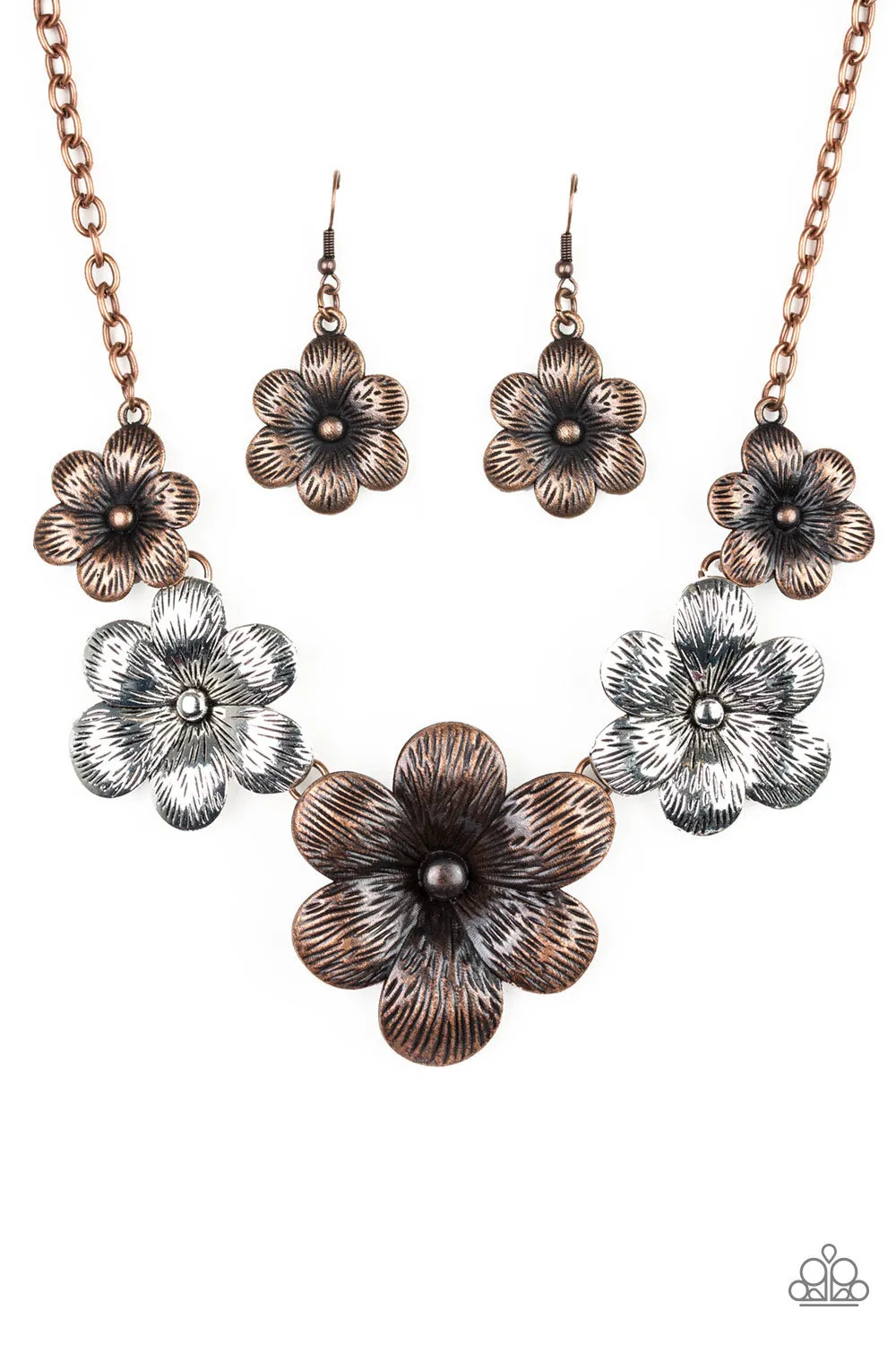 Paparazzi Necklace ~ Secret Garden - Multi Flower Necklace