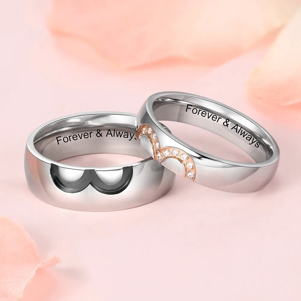 Personalized Engraving Names Infinity Couple Rings