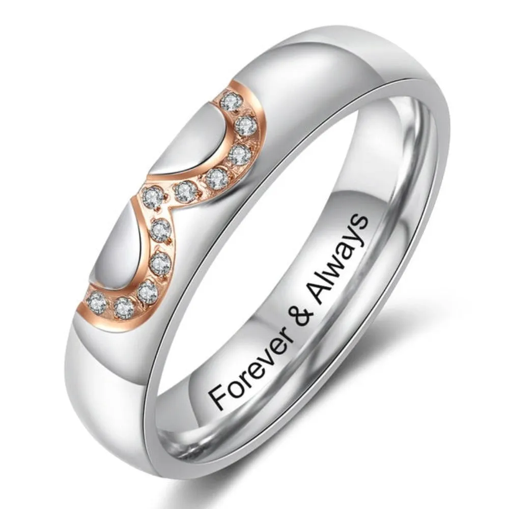 Personalized Engraving Names Infinity Couple Rings