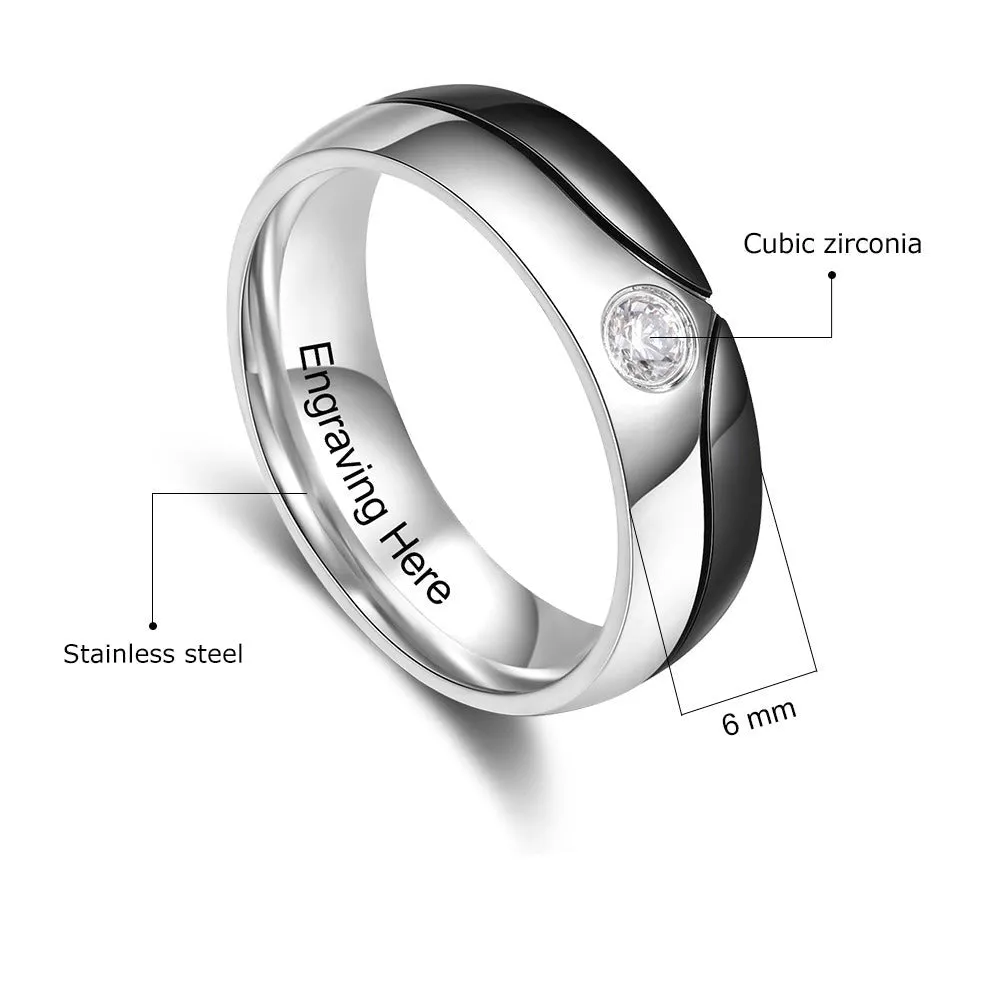 Personalized Gift Stainless Steel Couple Rings