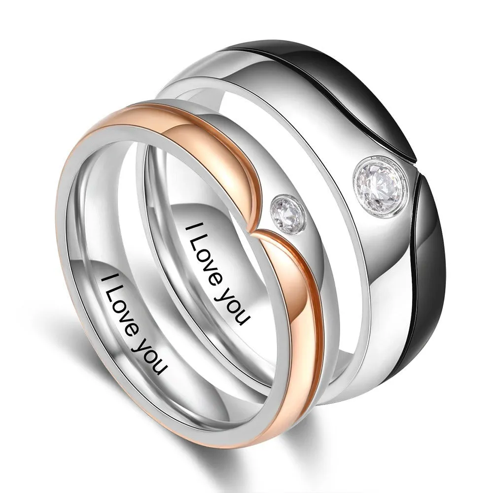 Personalized Gift Stainless Steel Couple Rings