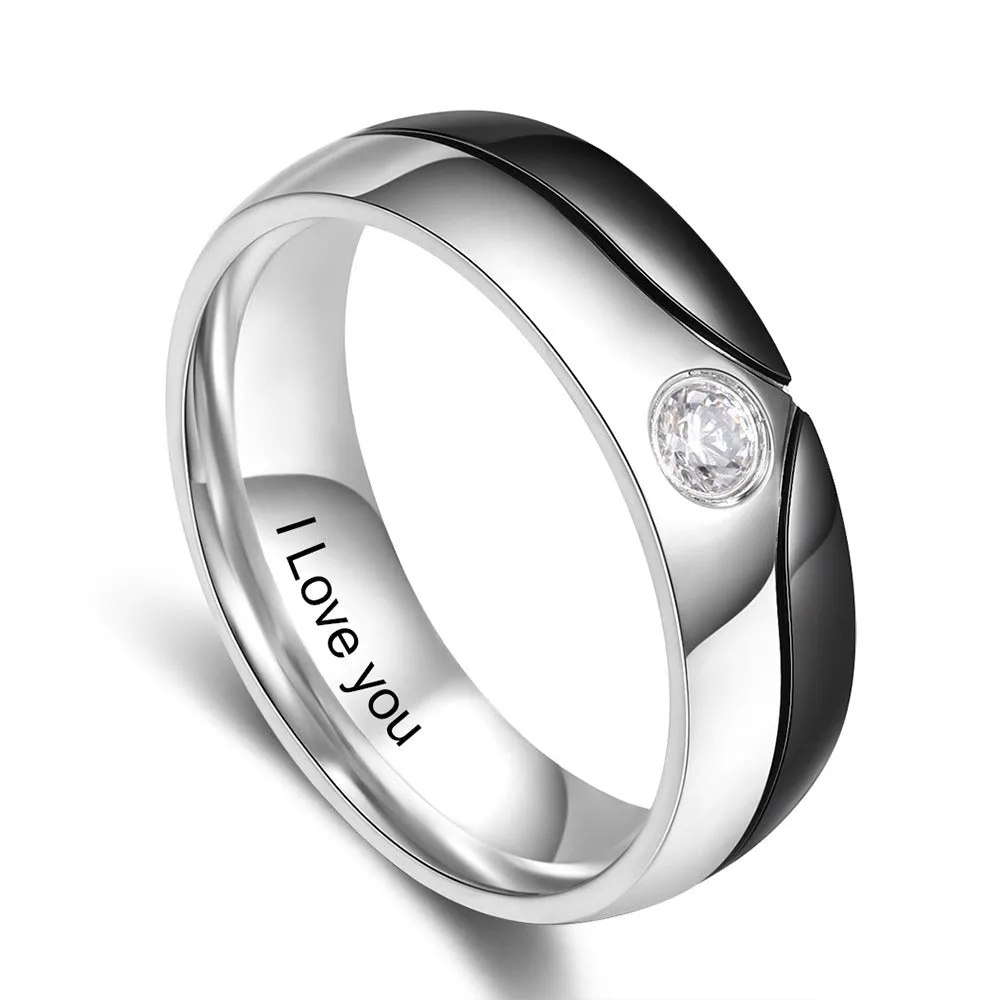 Personalized Gift Stainless Steel Couple Rings