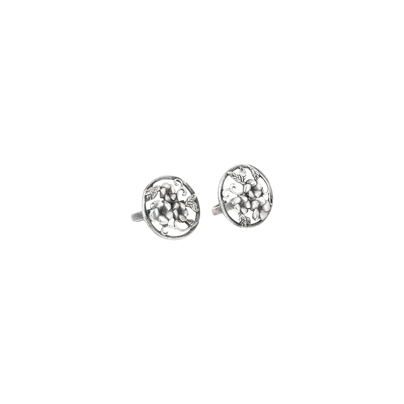 Teejh Daar Silver Oxidised Toe Rings