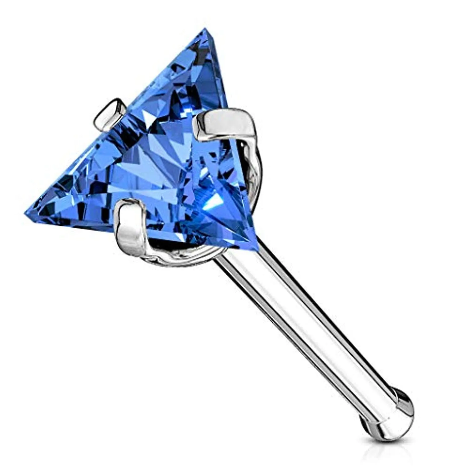 Triangle CZ Top 316L Surgical Steel WildKlass Nose Bone Stud Rings