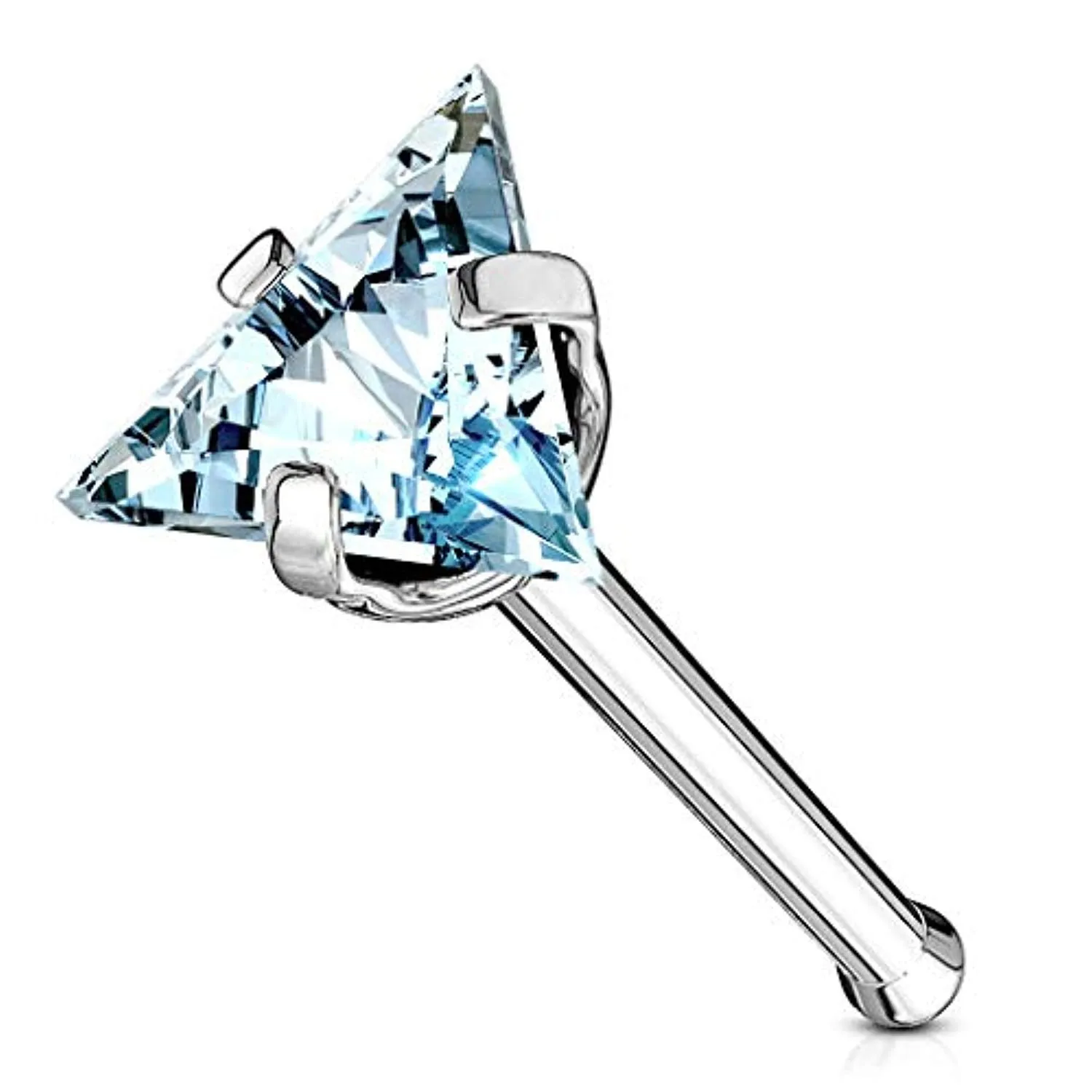 Triangle CZ Top 316L Surgical Steel WildKlass Nose Bone Stud Rings