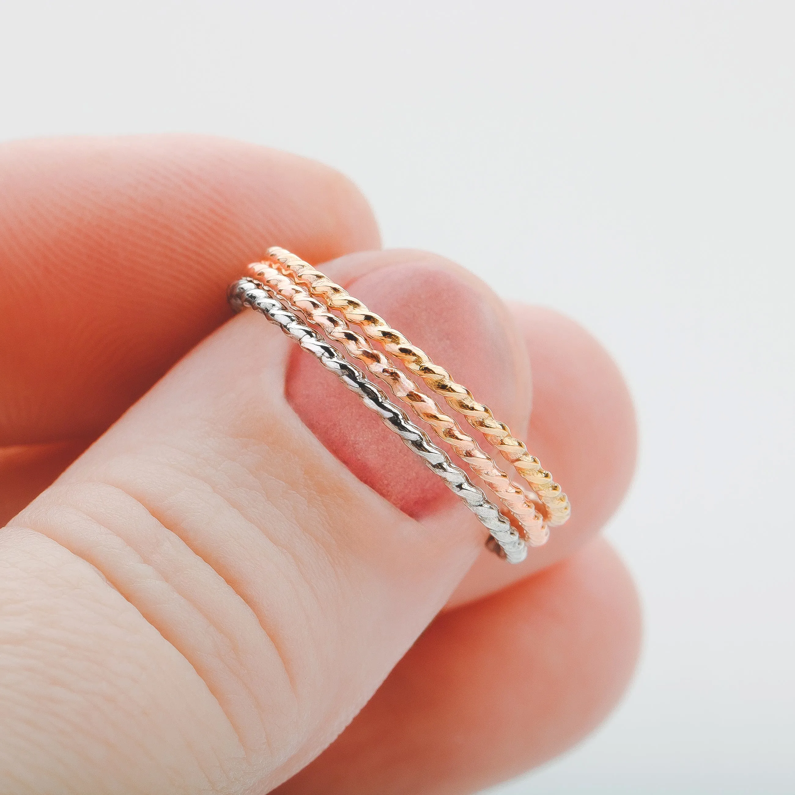 Trio of Braided Rope Stacking Rings