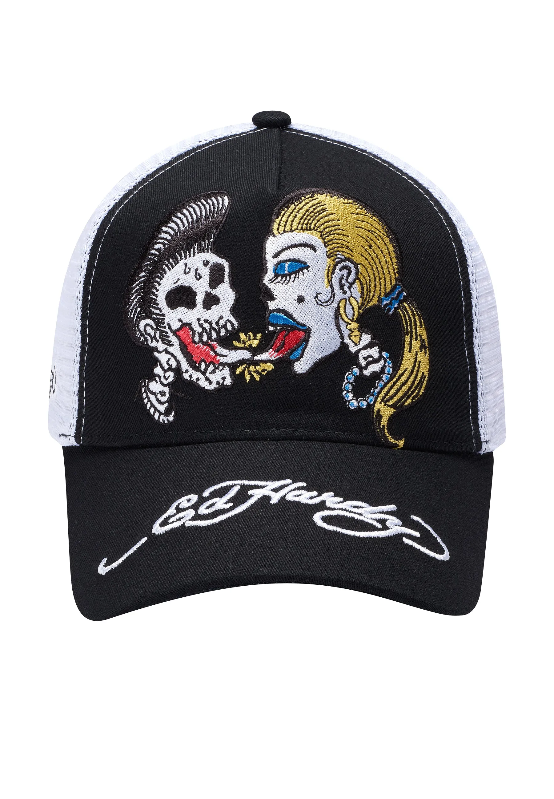 Unisex Krazy-Love Twill Front Mesh Trucker Cap - Black