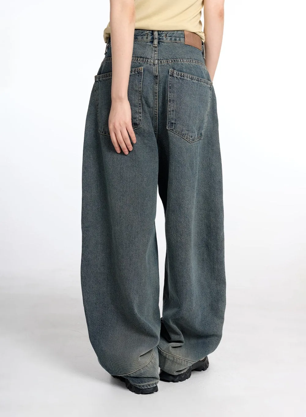 Vintage Low Rise Baggy Jeans in Light Blue Wash - CM415