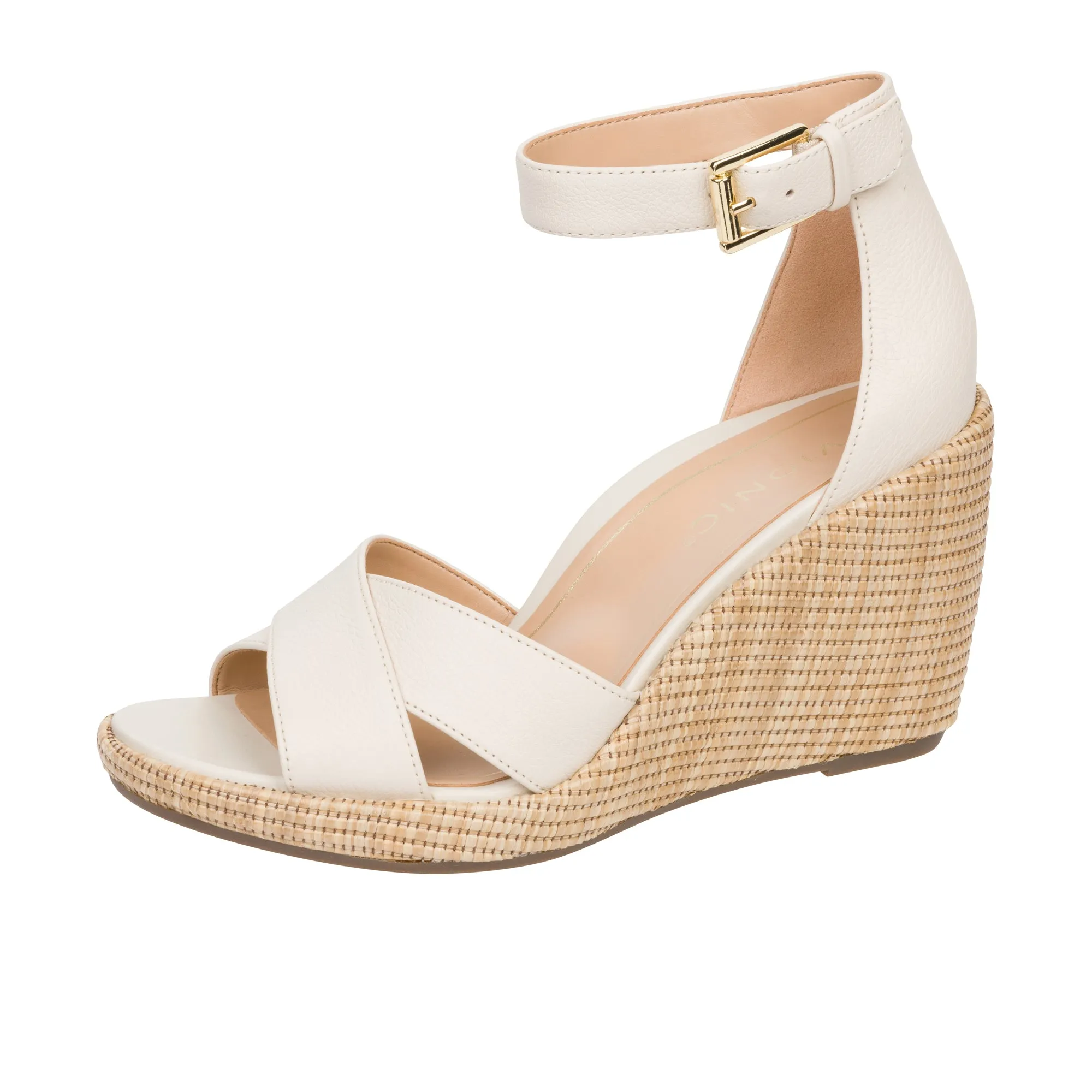 Vionic Womens Marina Wedge Sandal Cream