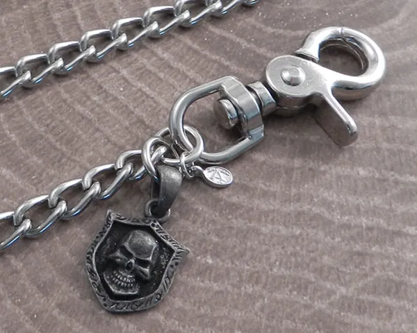 Wallet Chain with Skull Shield Pendant