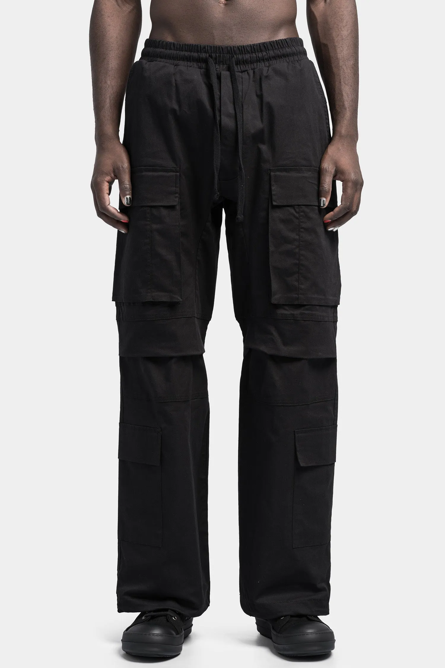 Wide cargo pants, Black