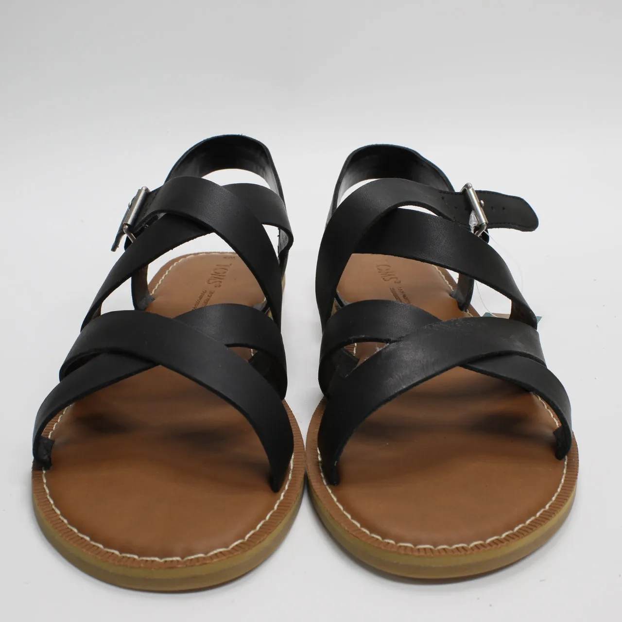 Womens Toms Sicily Sandal Black Leather Uk Size 5