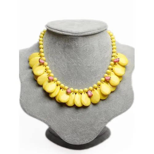 Yellow Teardrop Stone Collar Necklace