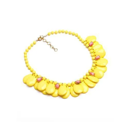 Yellow Teardrop Stone Collar Necklace